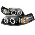 Overtime Halo LED Projector Headlight for 99 to 04 Ford Mustang, Black - 10 x 21 x 26 in. OV126225